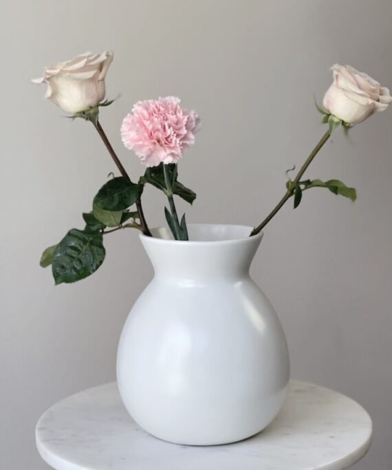White Ceramic Vase 8 inch