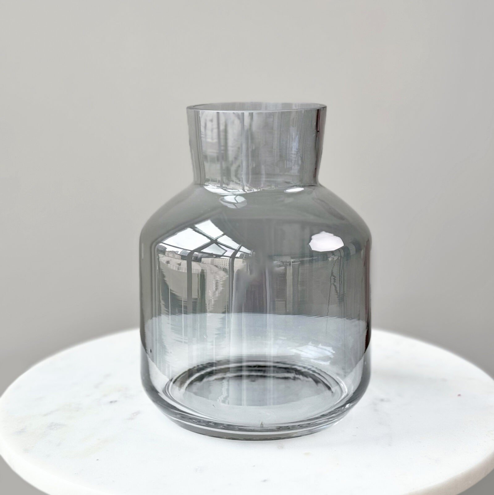 Smoked Glass Vase 8 inch